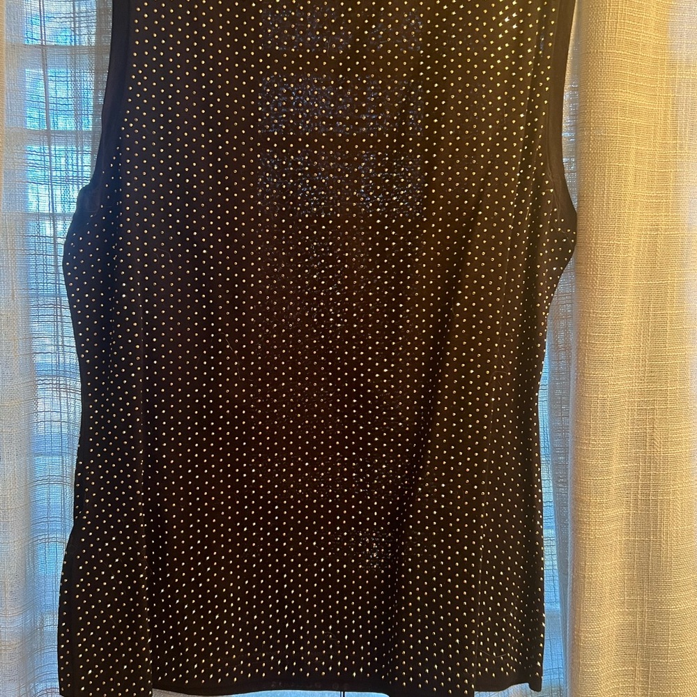 Versace sleeveless, top black with gold and silver studs
